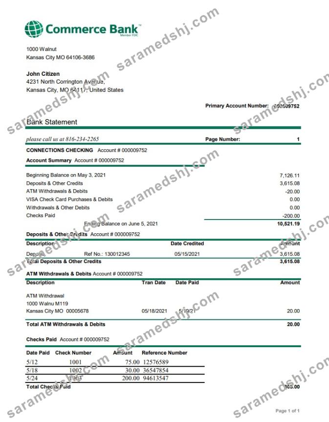 USA Commerce Bank excel pdf